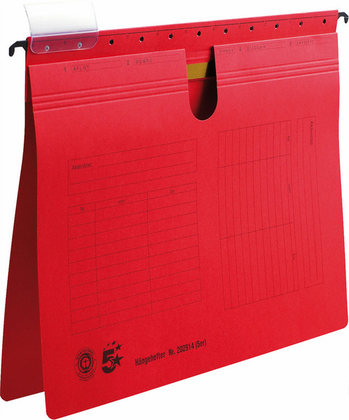 5Star 202914 A4 Carton Red hanging folder