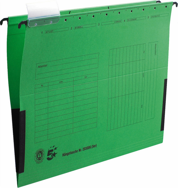 5Star 203006 A4 Carton Green hanging folder