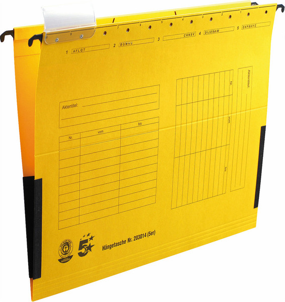 5Star 203014 A4 Carton Yellow hanging folder