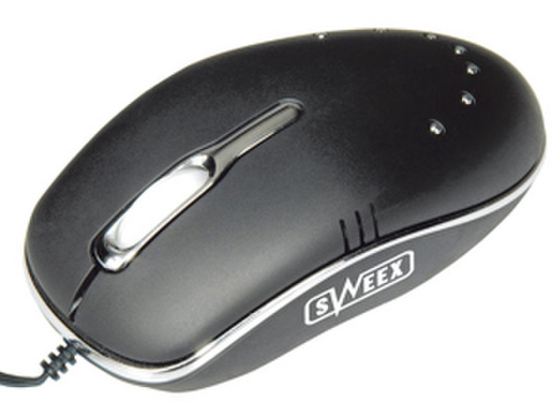 Sweex Mini USB Optical Scroll Mouse USB Оптический 400dpi Черный компьютерная мышь