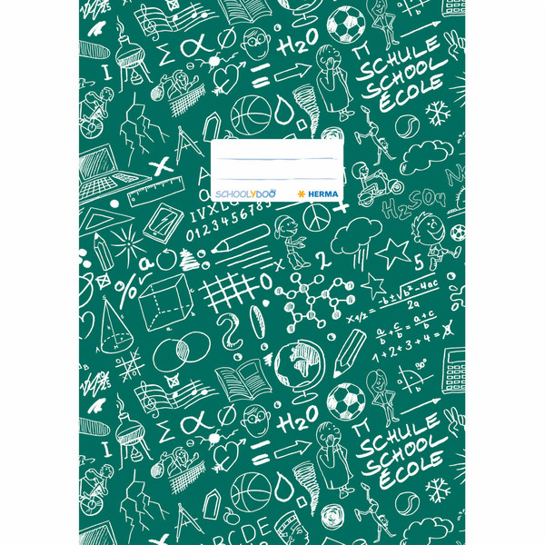 HERMA Exercise book cover A4 SCHOOLYDOO, dark green magazine/book cover