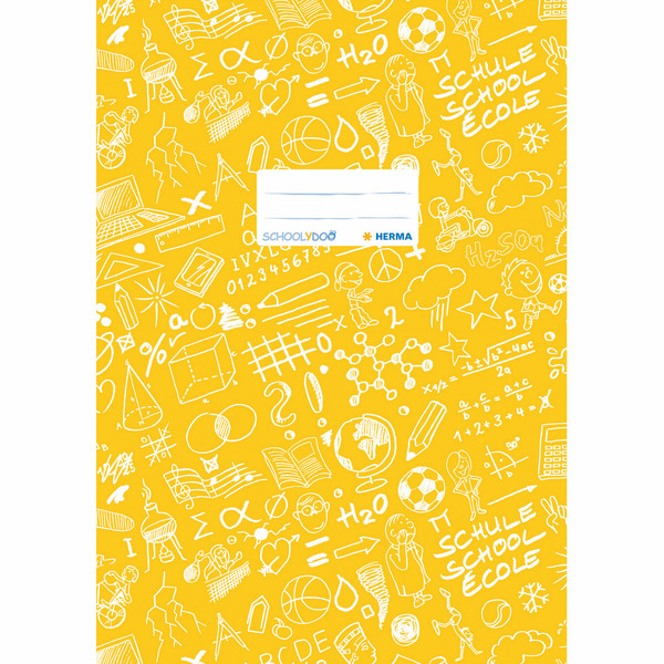 HERMA Exercise book cover A4 SCHOOLYDOO, yellow magazine/book cover
