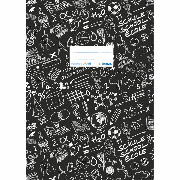 HERMA Exercise book cover A4 SCHOOLYDOO, black magazine/book cover