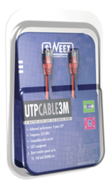 Sweex UTP Cat.5E Cable 3M Green 3m Grün Netzwerkkabel
