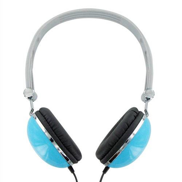 4World 06530 Ohraufliegend Kopfband Blau Kopfhörer