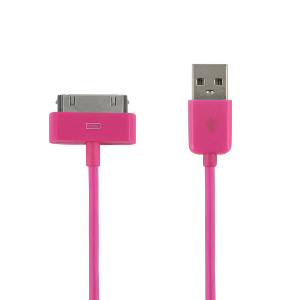 4World 07935 1m USB A Apple 30-p Pink