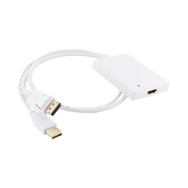 4World DisplayPort/USB - HDMI, M/F, 0.5m 0.5m DisplayPort/USB HDMI Weiß