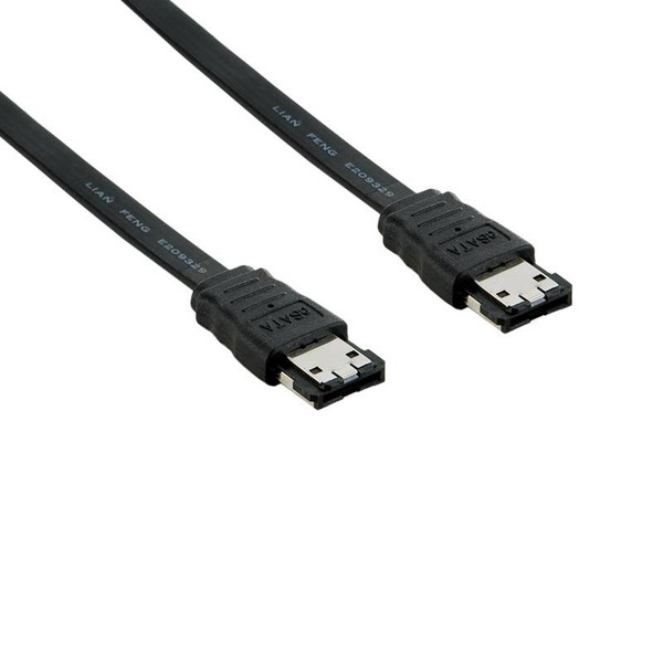 4World 06852 0.5m eSATA eSATA Black SATA cable