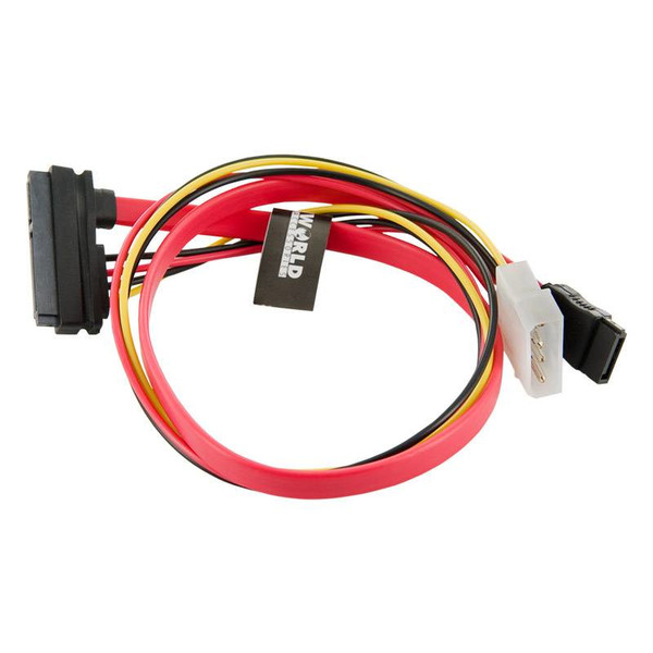 4World 08542 0.457м SATA 22-pin SATA 7-pin + 4-pin Molex Черный, Красный, Белый, Желтый кабель SATA