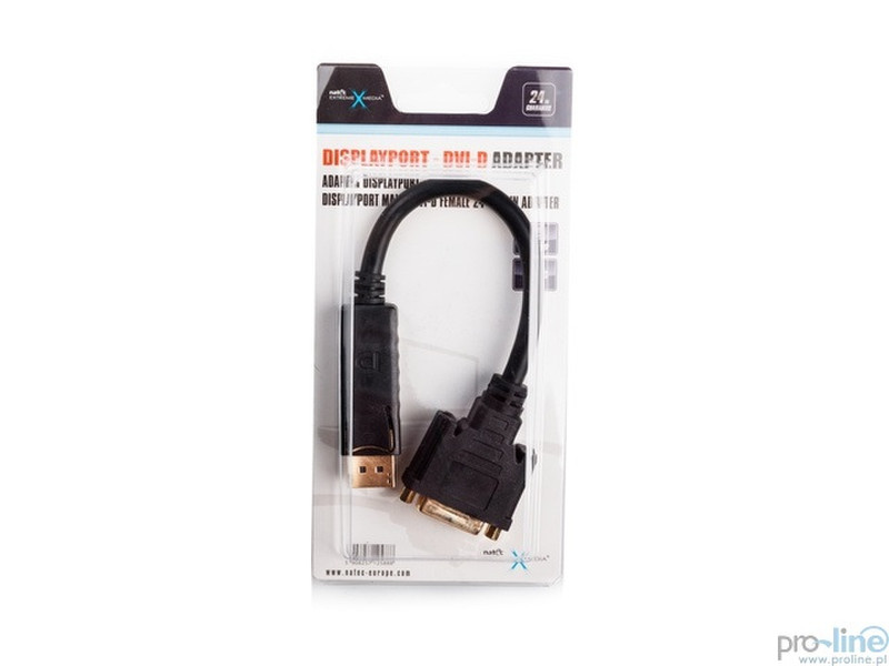 Natec Genesis NKA-0414 DisplayPort DVI-D Черный кабельный разъем/переходник