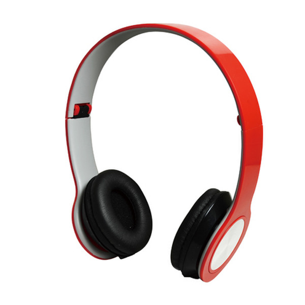 Vakoss LT-429HR Ohraufliegend Kopfband Rot, Weiß Kopfhörer