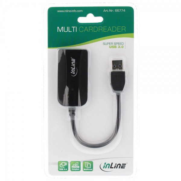 InLine 66774 USB 3.0 Black card reader