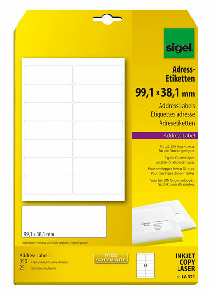 Sigel LA321 адресная / почтовая наклейка