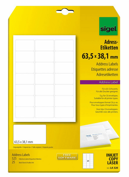 Sigel LA320 наклейка для принтеров