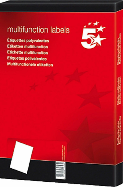 5Star 928948 Weiß Self-adhesive printer label Druckeretikett