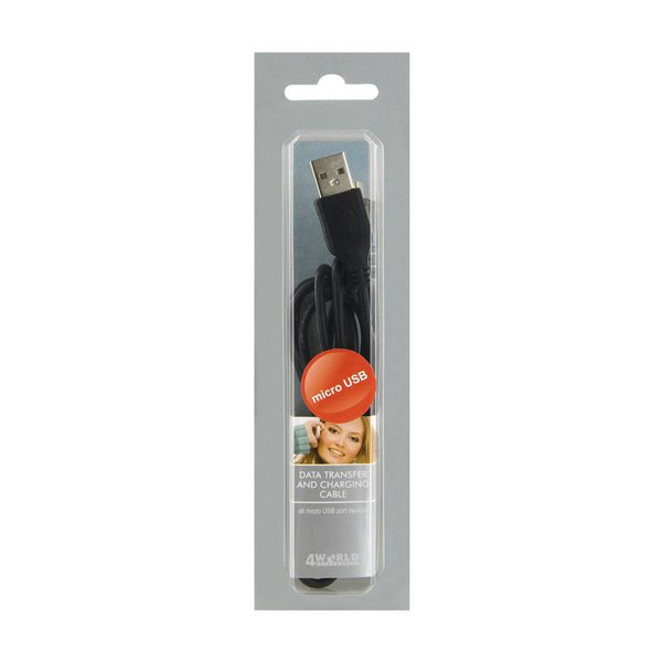 4World 07881 1.8m USB A USB A Schwarz