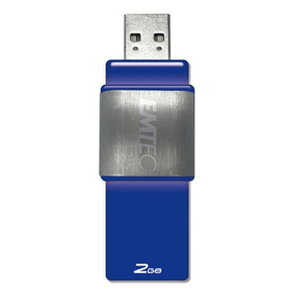 Emtec S410 Slider 2GB 2GB USB 2.0 Type-A Blue USB flash drive