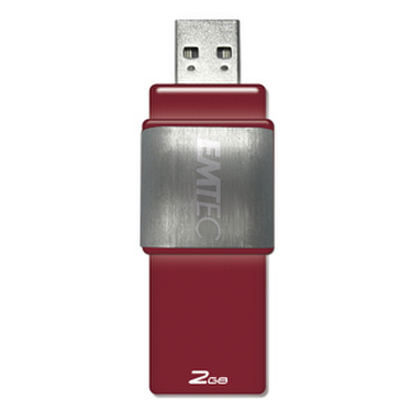 Emtec S410 Slider 2GB 2GB USB 2.0 Type-A Red USB flash drive