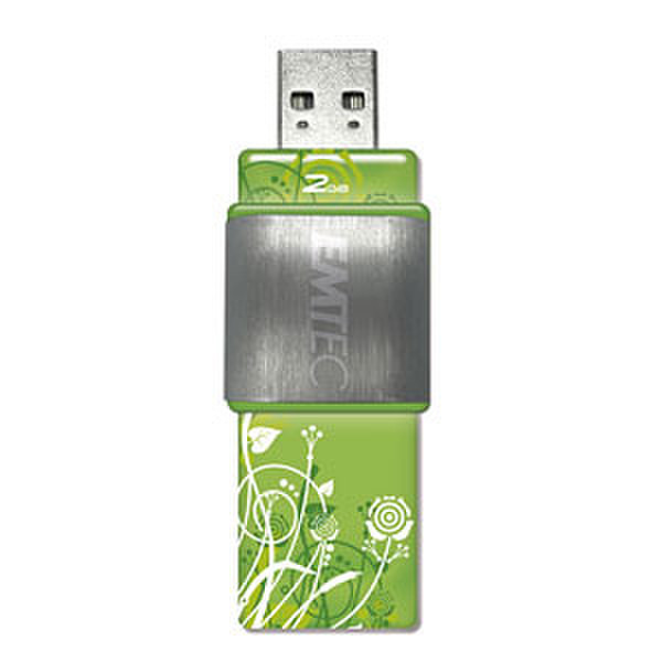 Emtec S420 2 GB 2ГБ USB 2.0 Тип -A Зеленый USB флеш накопитель