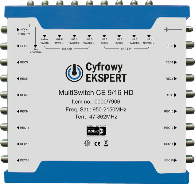 TechniSat 0000/7906 9inputs 16outputs satellite multiswitch