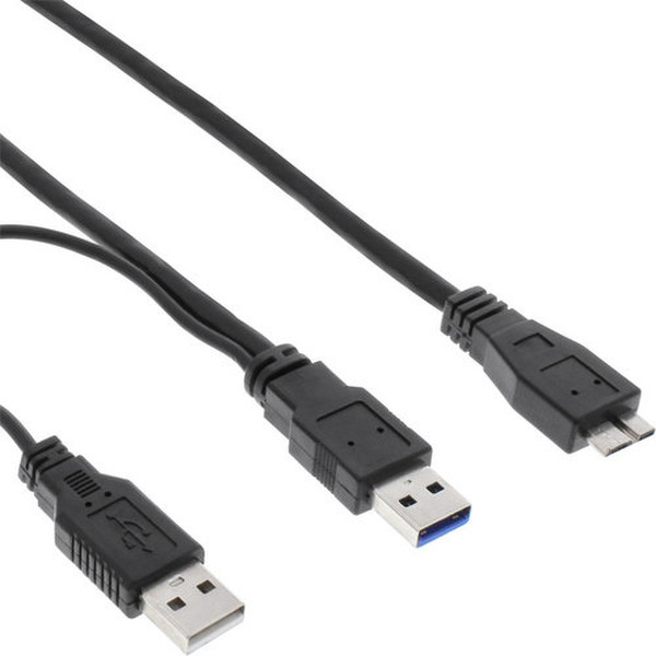 InLine 35402Y 0.2м Micro-USB B 2 x USB A Черный кабель USB