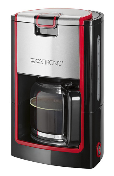 Clatronic KA 3558 Отдельностоящий Автоматическая Капельная кофеварка 1.2л 10чашек Черный, Красный, Нержавеющая сталь