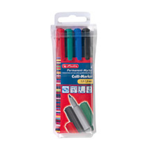 Herlitz 10915304 Black,Blue,Green,Red 4pc(s) permanent marker