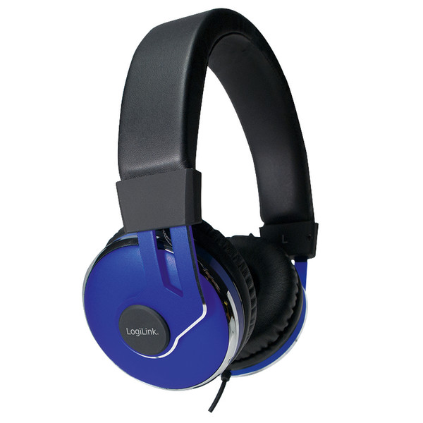 LogiLink HS0040 Binaural Kopfband Schwarz, Blau Mobiles Headset