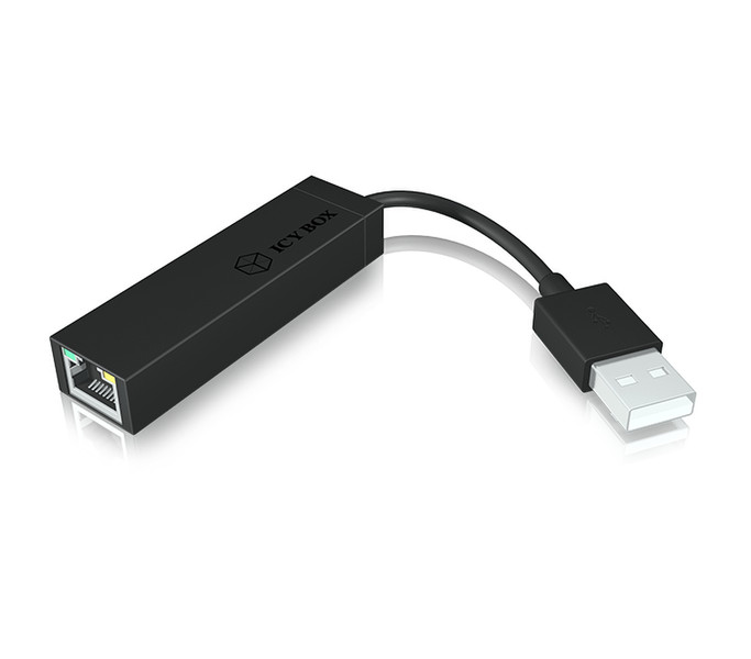 ICY BOX IB-AC509 USB 2.0 RJ-45 Черный кабельный разъем/переходник