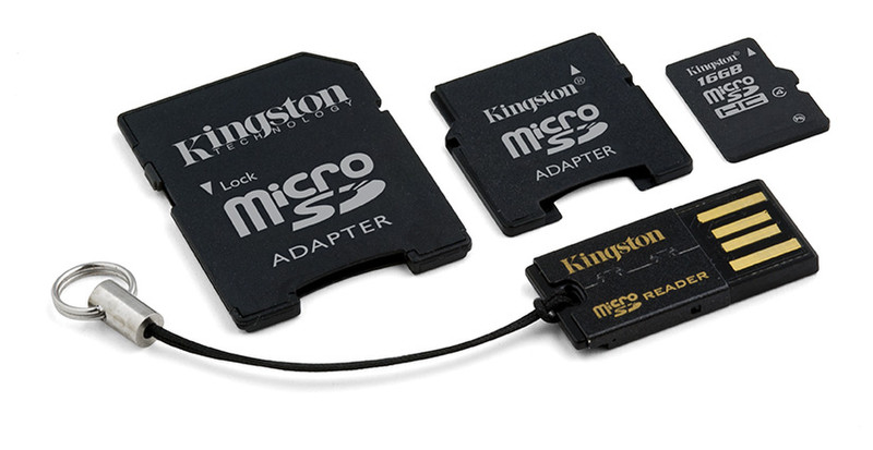 Kingston Technology MicroSD Reader + 16GB Черный устройство для чтения карт флэш-памяти