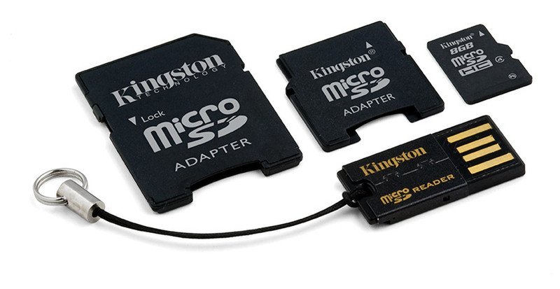 Kingston Technology MicroSD Reader + 8GB Черный устройство для чтения карт флэш-памяти