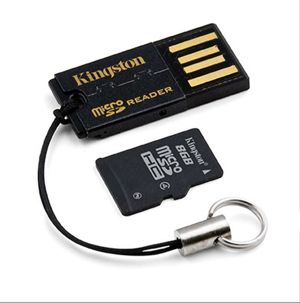 Kingston Technology MicroSD Reader + 8GB microSDHC Black card reader
