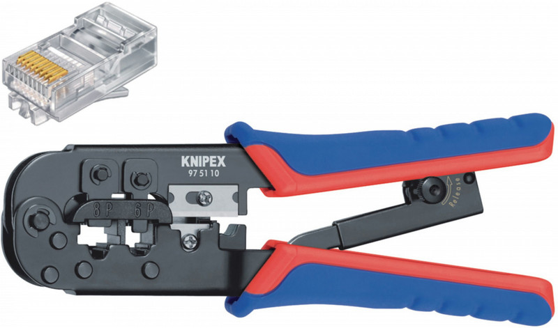 Knipex 97 51 10 SB Crimping tool Black,Blue,Red cable crimper