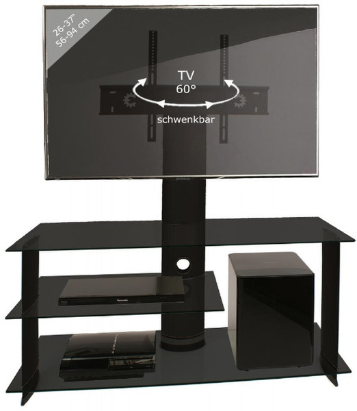 VCM Morgenthaler 14215 Flat panel Multimedia stand Black multimedia cart/stand