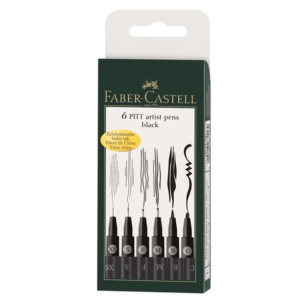 Faber-Castell 167116 Черный 6шт капиллярная ручка