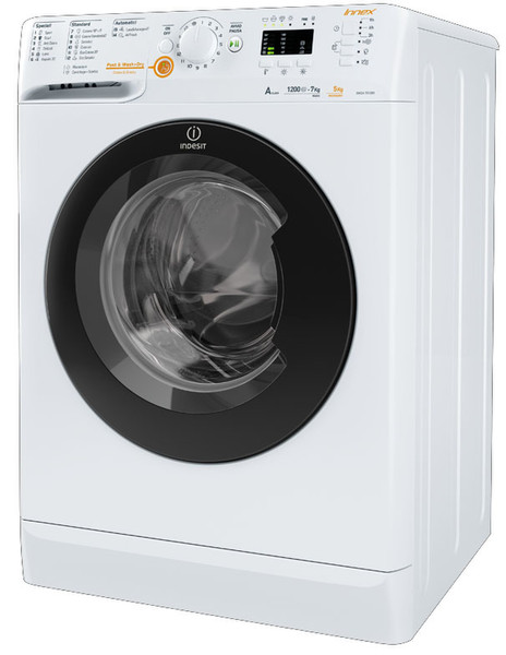 Indesit XWDA 751280X WKKK IT freestanding Front-load A Black,White washer dryer