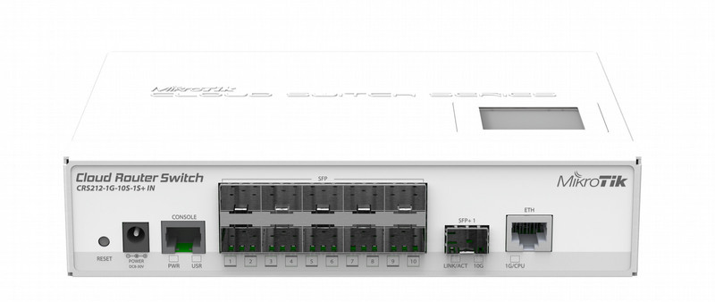 Mikrotik CRS212-1G-10S-1S+IN L3 Gigabit Ethernet (10/100/1000) Power over Ethernet (PoE) Белый сетевой коммутатор
