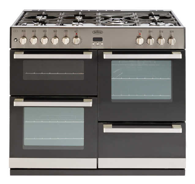 Belling DB4 100DF Freistehend Gas hob Schwarz, Edelstahl