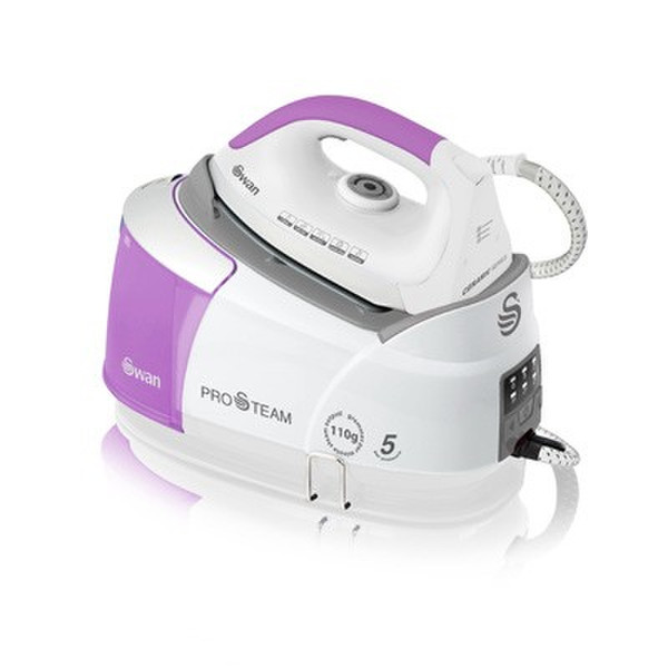 Swann SI4060N 2400W 1.7L Ceramic soleplate Purple,White steam ironing station