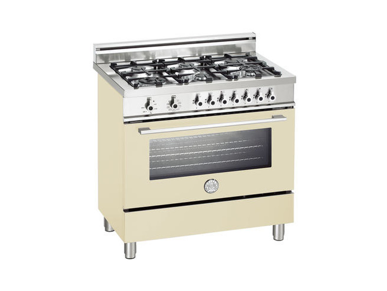 Bertazzoni X90 6 DUAL CR Freistehend Gas hob Cremefarben