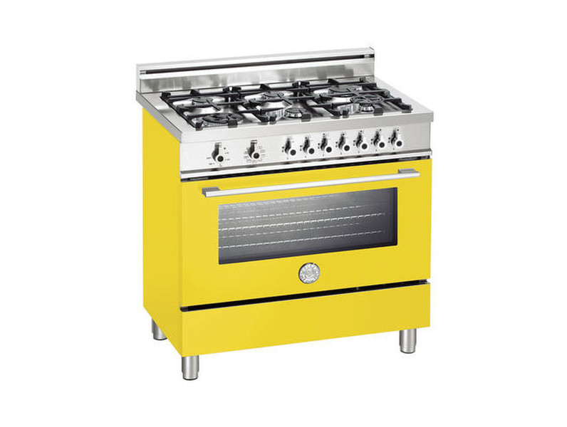 Bertazzoni X90 6 DUAL GI Freestanding Gas hob Yellow