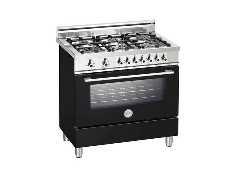 Bertazzoni X90 6 DUAL NE Freistehend Gas hob Schwarz