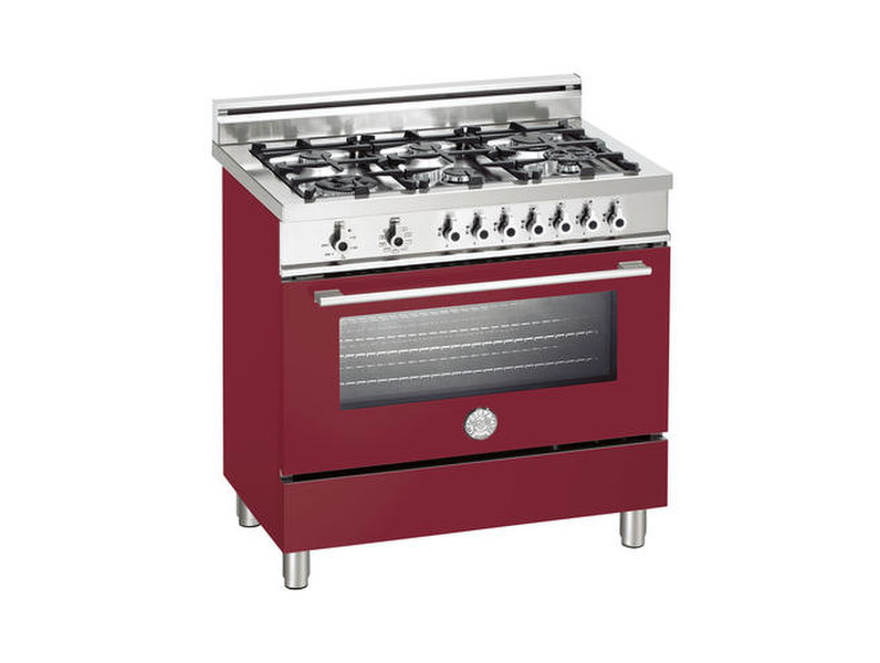 Bertazzoni X90 6 DUAL VI Freistehend Gas hob Burgund