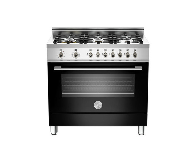 Bertazzoni X90 6 MFE NE Freistehend Gas hob Schwarz