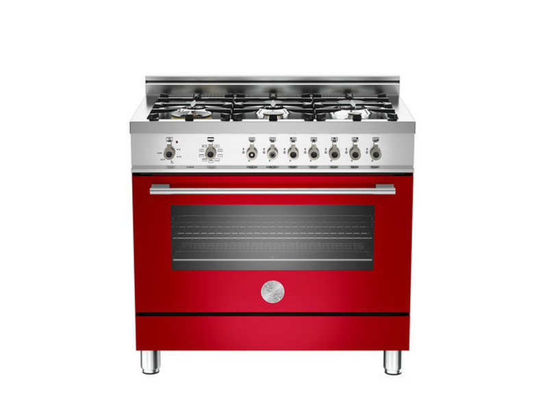 Bertazzoni X90 6 MFE RO Freistehend Gas hob Rot