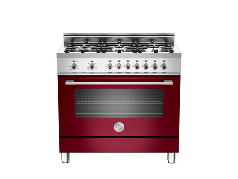 Bertazzoni X90 6 MFE VI Отдельностоящий Gas hob Бургундский