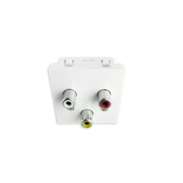 Neklan 2061425 3 x RCA White socket-outlet