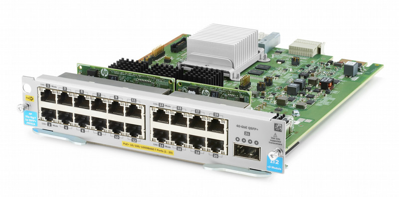 Hewlett Packard Enterprise 20-port 10/100/1000BASE-T PoE+ MACsec / 1-port 40GbE QSFP+ v3 zl2 Gigabit Ethernet модуль для сетевого свича