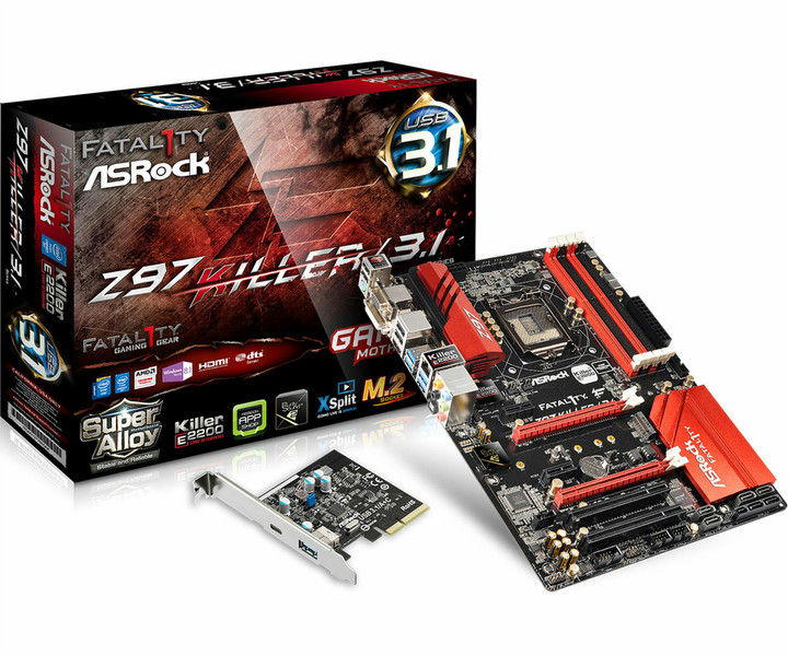 Asrock Fatal1ty Z97 Killer/3.1 Intel Z97 Socket H3 (LGA 1150) ATX motherboard