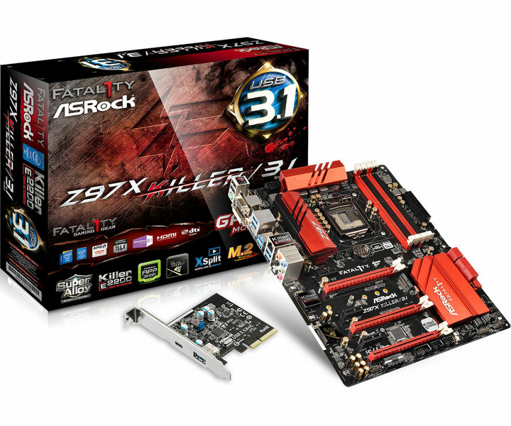 Asrock Fatal1ty Z97X Killer/3.1 Intel Z97 Socket H3 (LGA 1150) ATX motherboard